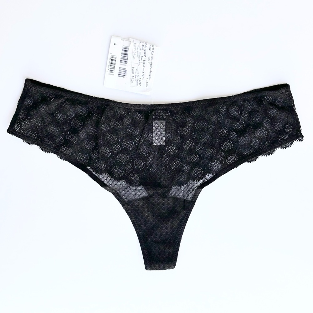 LA PERLA Luxe Lace Sheer Thong Panties NWT